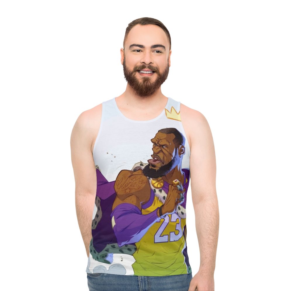 Unisex basketball tank top featuring the King, Lebron James