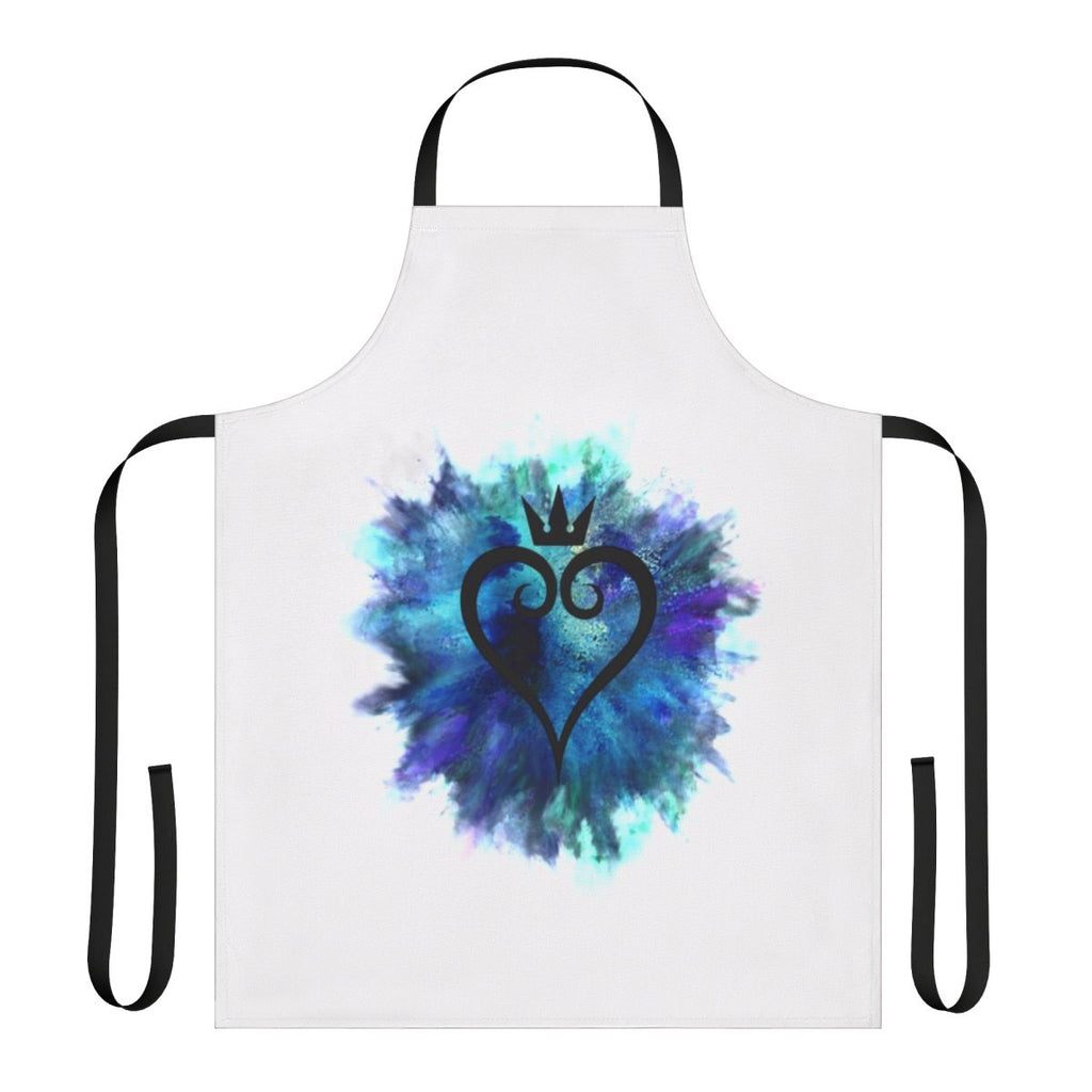 Anime inspired kingdom hearts themed apron with sora and heart symbol