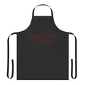 A kinky, fetish-inspired apron with LGBTQ+ and parody design elements.