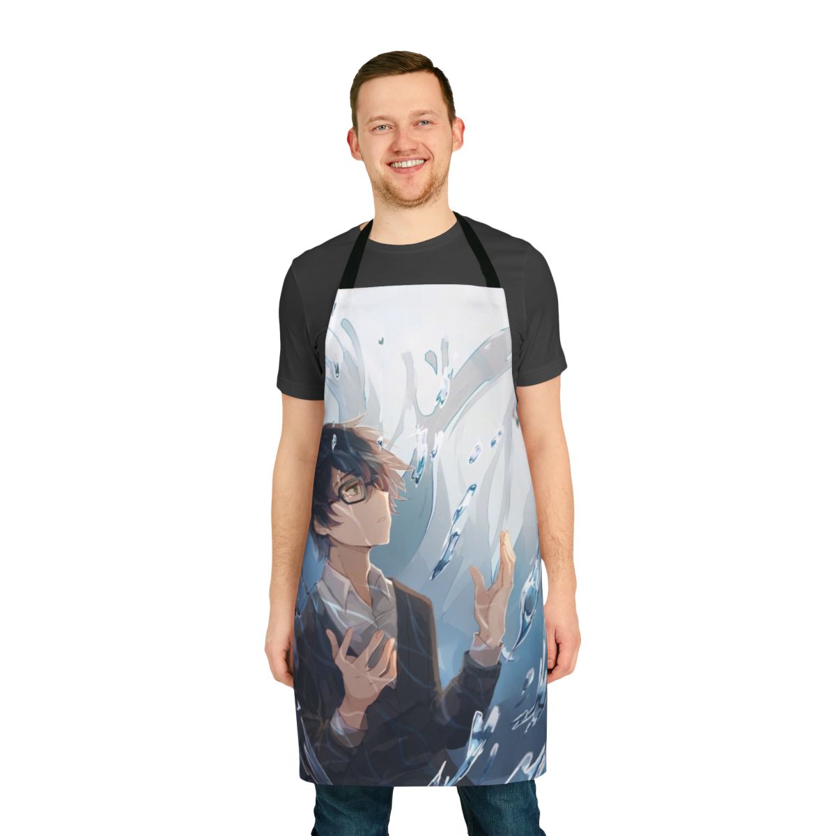 Kiriyama-inspired apron, featuring a character from the anime "March Comes in Like a Lion"
