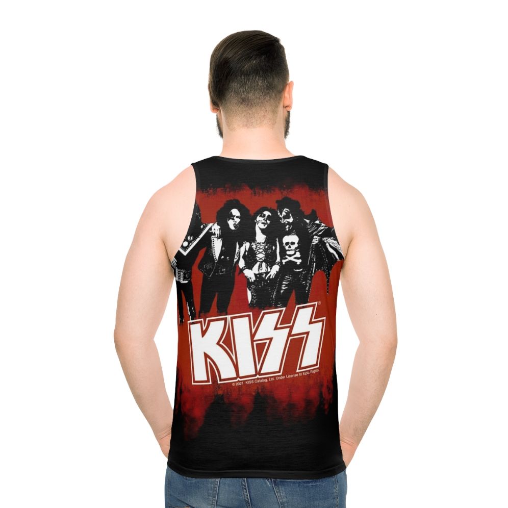 Kiss 74 Unisex Tank Top featuring the iconic band's logo and branding