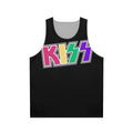 Unisex tank top featuring the colorful logo of the iconic rock band, KISS