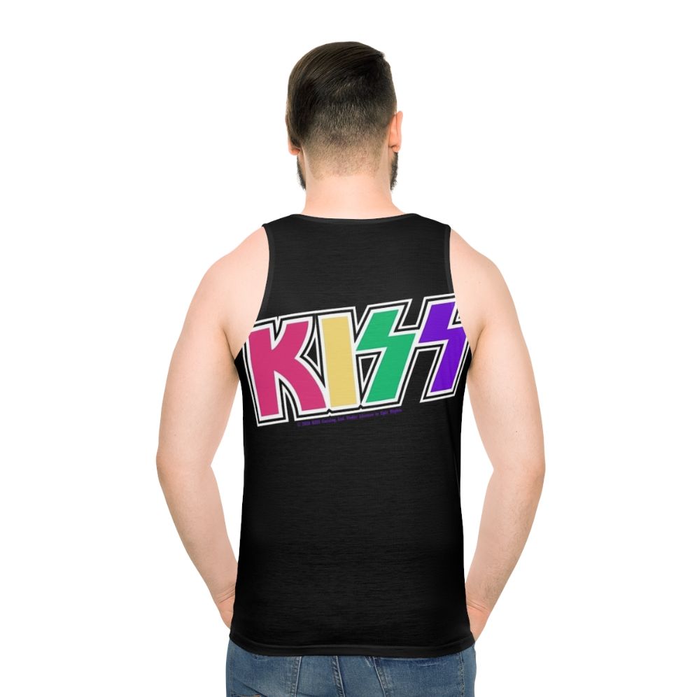 Unisex tank top featuring the colorful logo of the iconic rock band, KISS