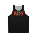 Kiss band unisex tank top with 'I Was Made For Lovin' You' design