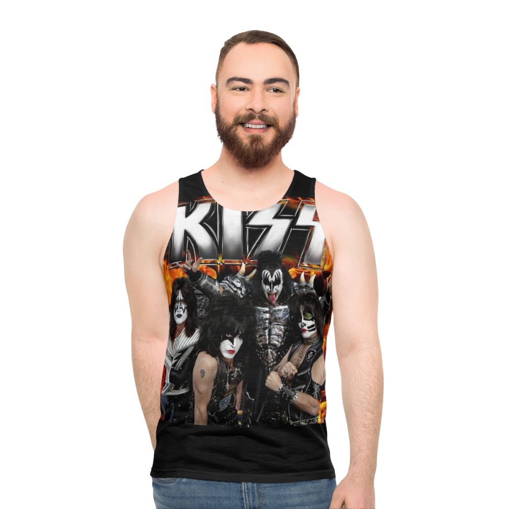 Unisex tank top with KISS band logo