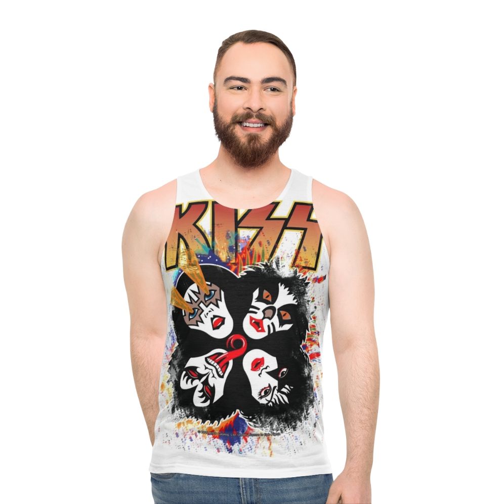 Kiss the Band Rock and Roll Logo Unisex Tank Top
