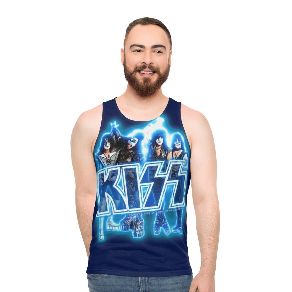 Kiss The Band Blue Energy Glow Unisex Tank Top