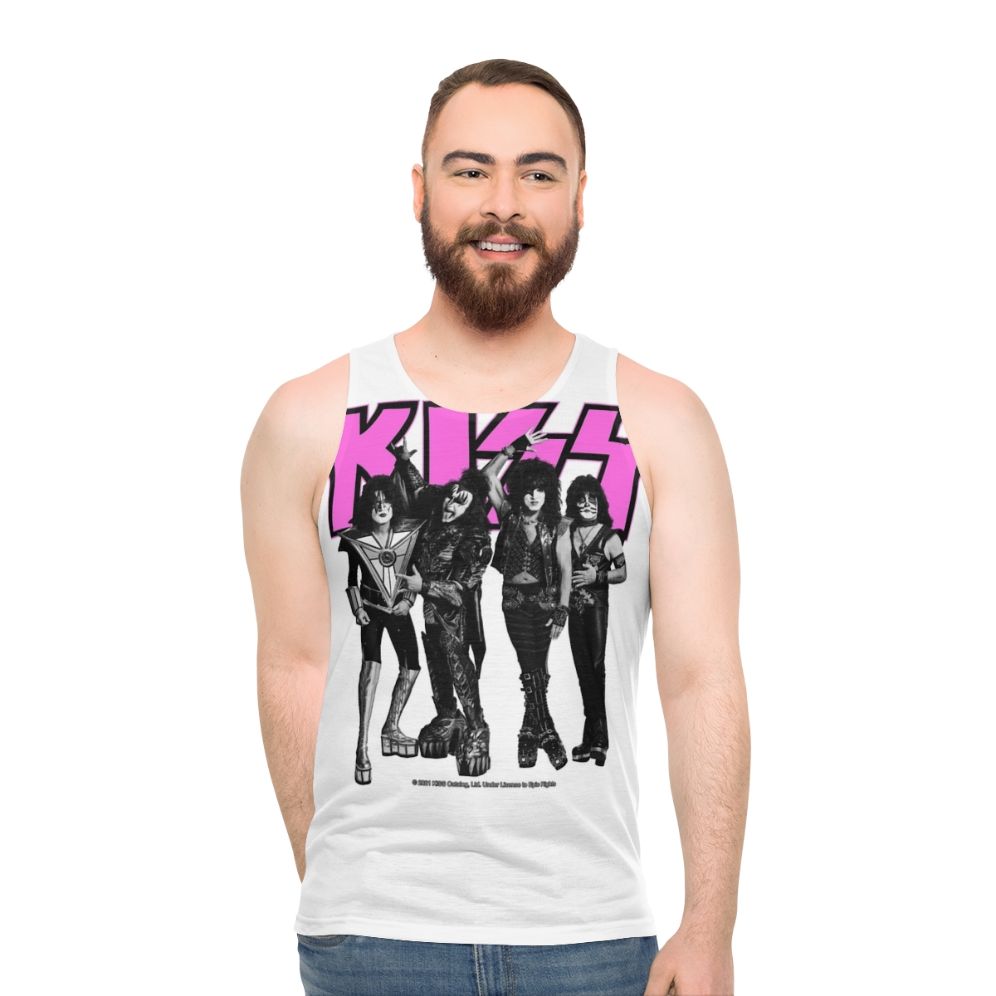Kiss The Band Pink & Black Unisex Tank Top
