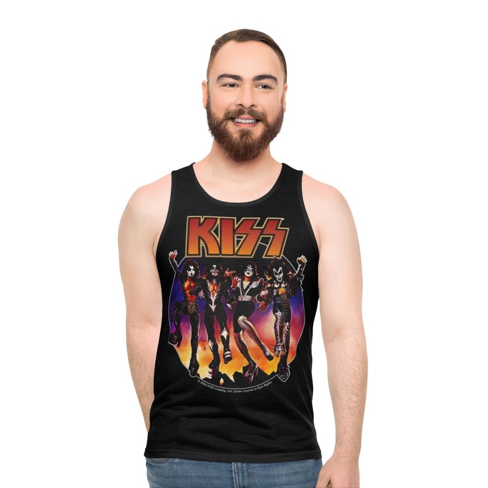 Vintage Kiss Design Unisex Tank Top