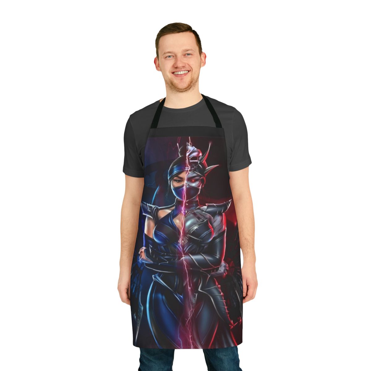 Kitana-inspired apron featuring the Mortal Kombat 11 character design