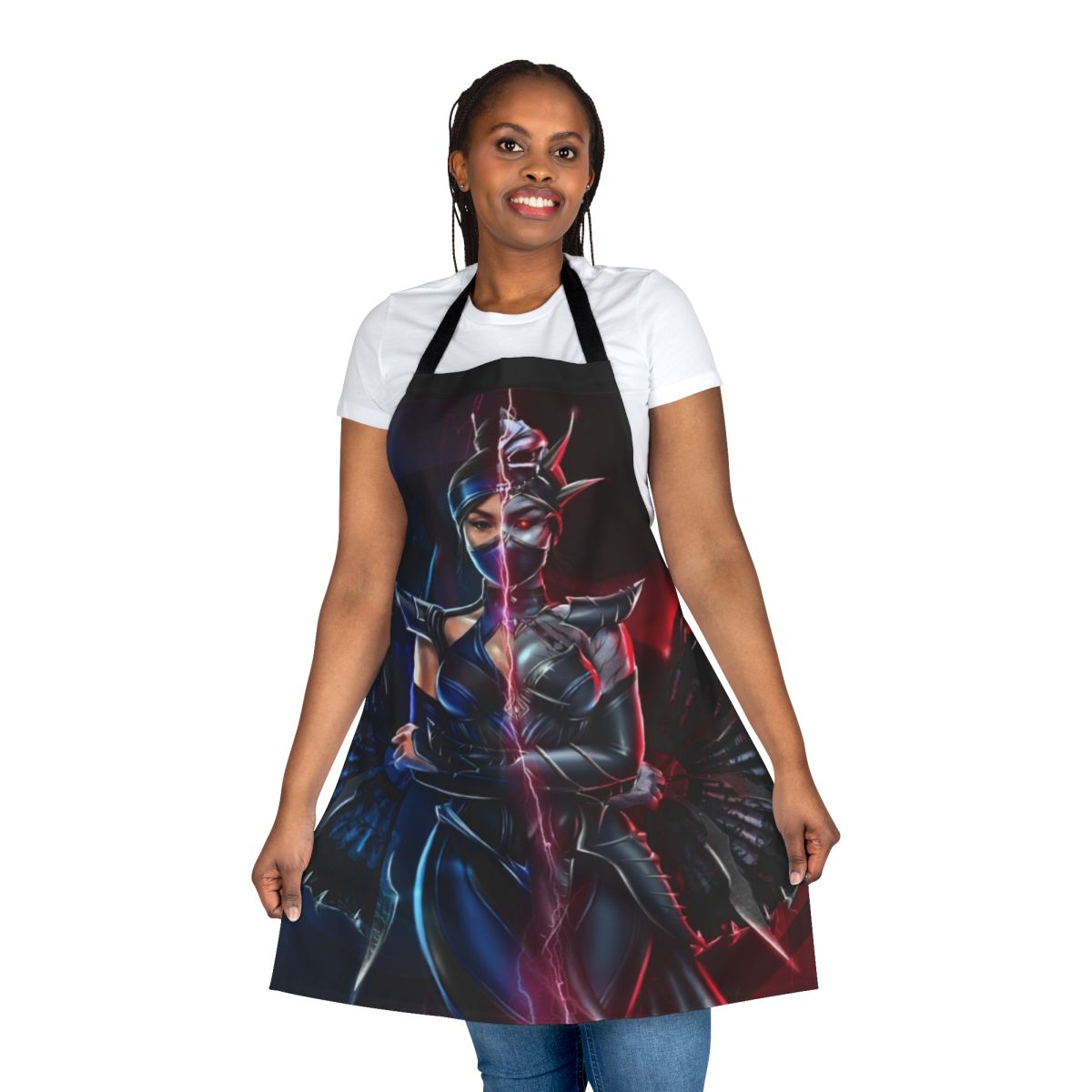 Kitana-inspired apron featuring the Mortal Kombat 11 character design