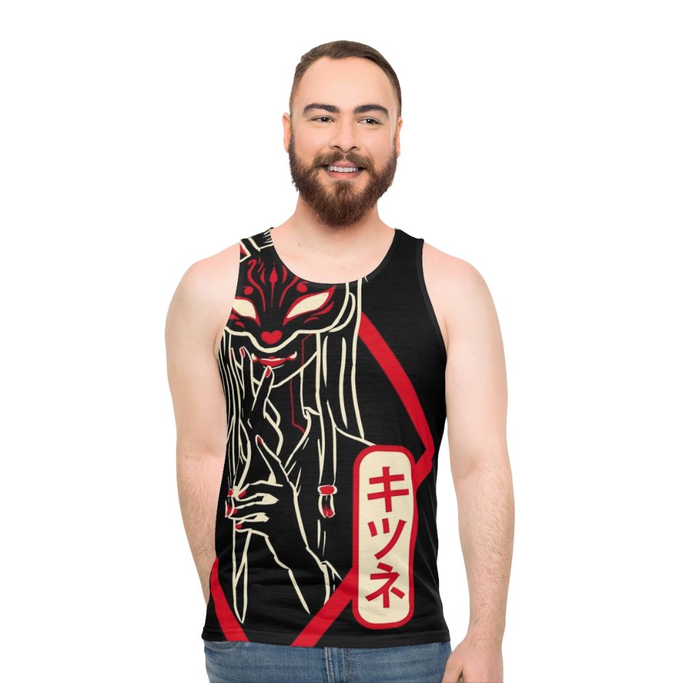 Kitsune red fox unisex tank top