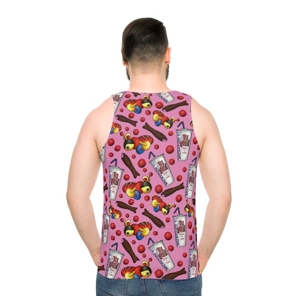 Kiwiana Unisex Tank Top featuring a pink, kawaii-inspired design