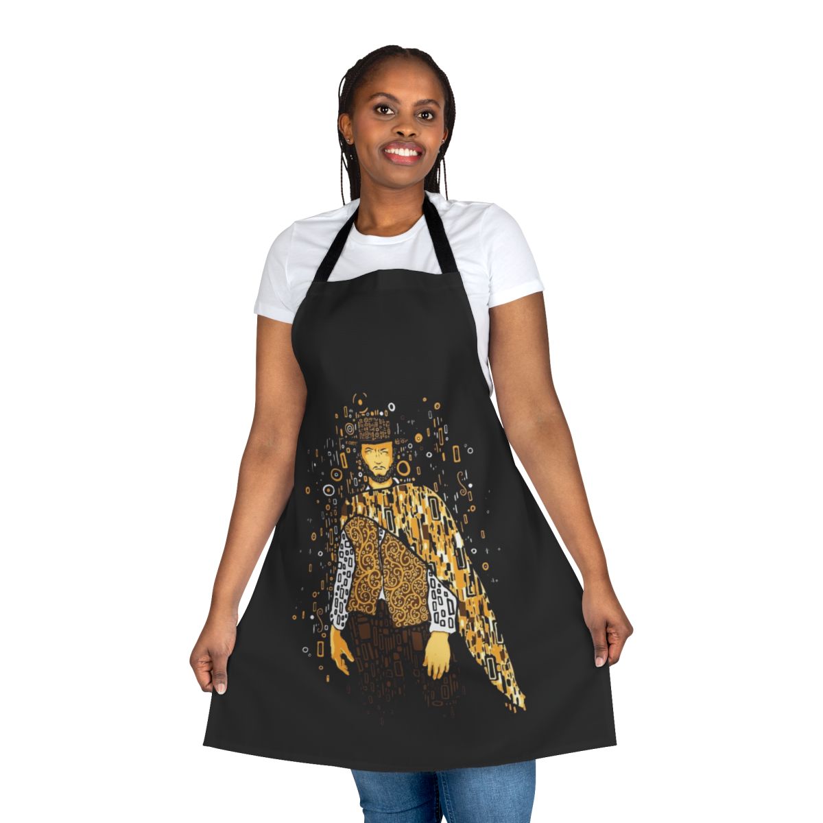 Klimt-inspired art nouveau style apron featuring Clint Eastwood as a cowboy