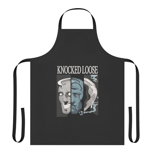 Knocked Loose band logo and artwork printed on a high-quality kitchen apron