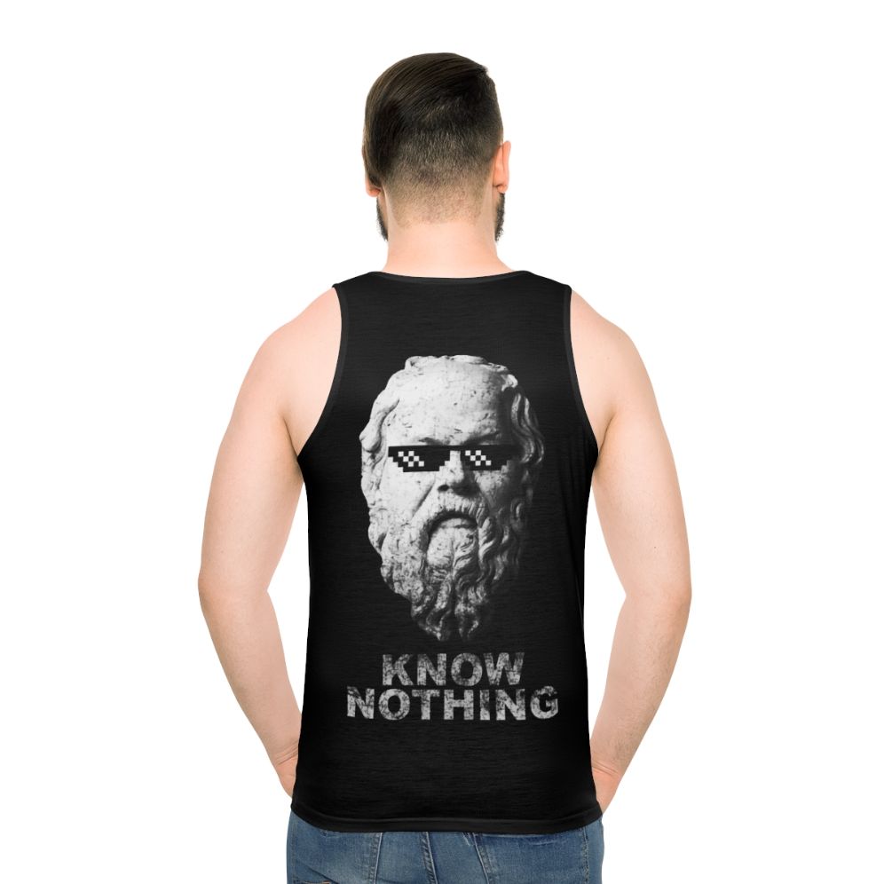 "Know Nothing" Unisex Tank Top with Greek Philosophy Design