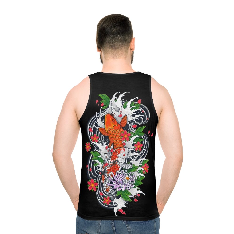 Koi fish pond inspired unisex tank top