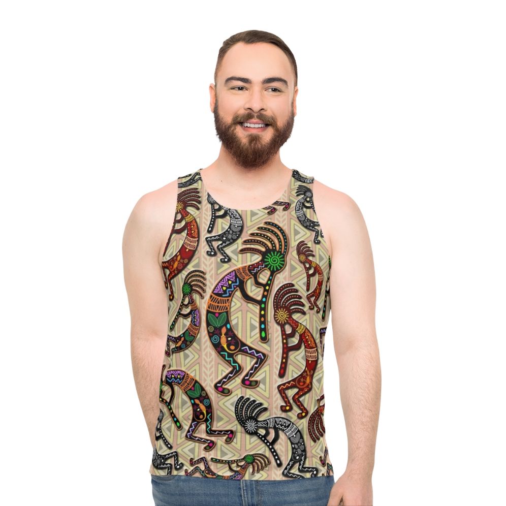 Kokopelli tribal pattern unisex tank top