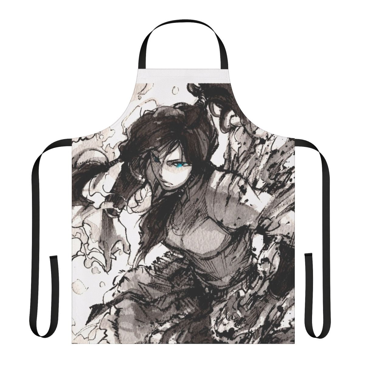 Korra-Inspired Avatar Apron for Fans - Anime Kitchen Accessory featuring Korra, Airbender, Waterbender, Firebender, and Earthbender elements
