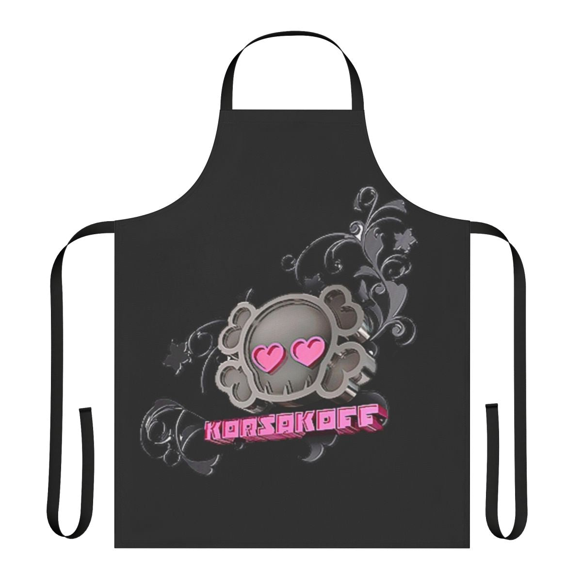 Korsakoff-inspired apron featuring a stylized electronic music logo