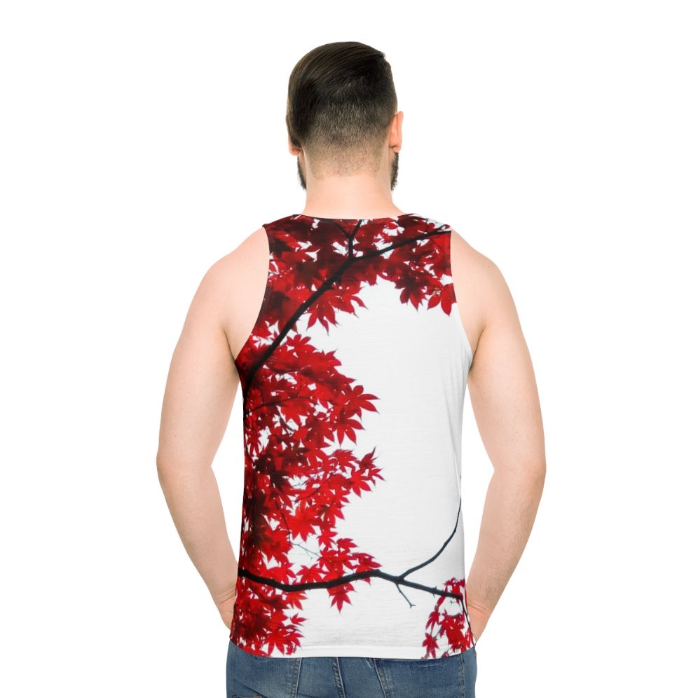 Koyo unisex tank top with Japanese maple leaves
