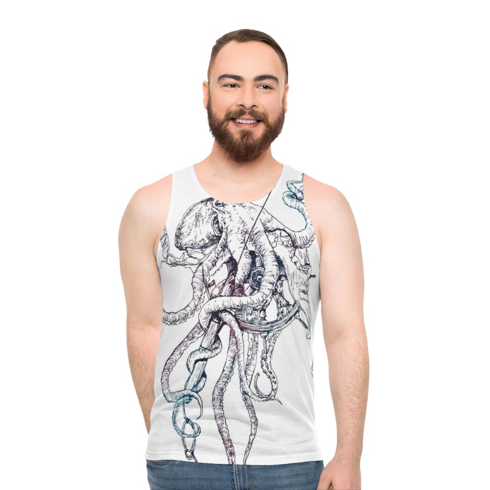 Kraken Unisex Tank Top with Nautical Design