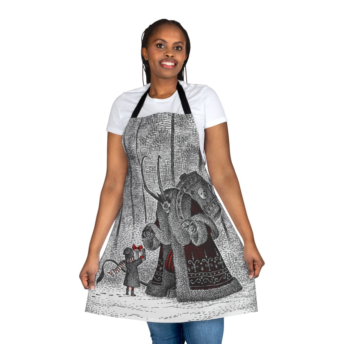 Krampus Holiday Apron featuring the mythical Krampus creature