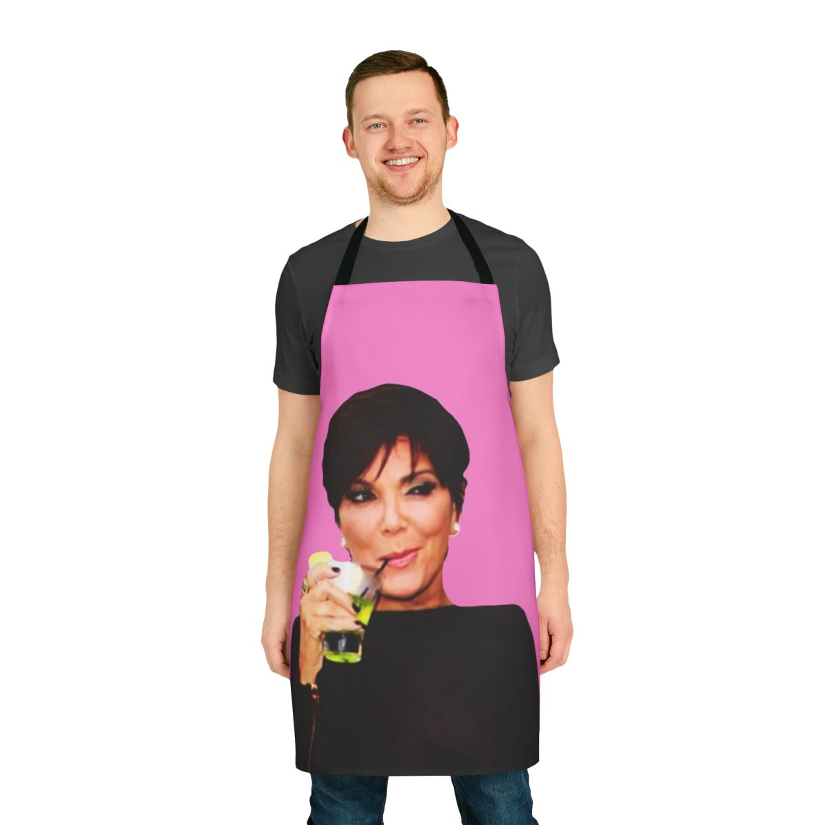 Kris Jenner inspired apron featuring a collage design of the Kardashian family