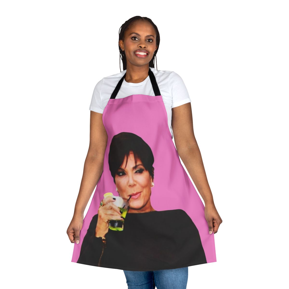 Kris Jenner inspired apron featuring a collage design of the Kardashian family