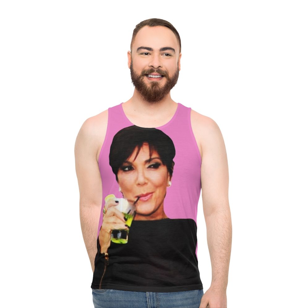 Kris Jenner Unisex Tank Top with Kardashian Family Collage Design
