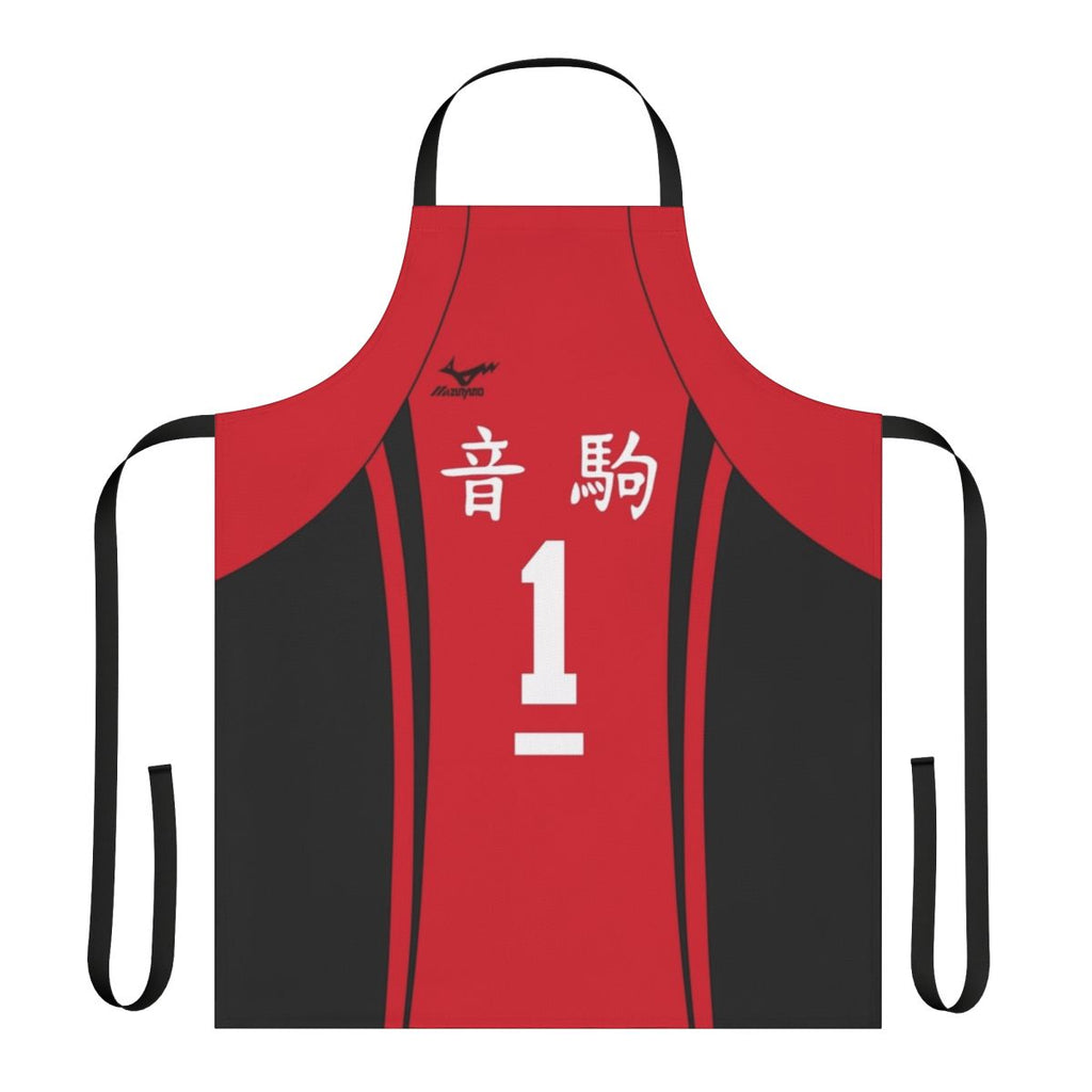 Kuroo jersey-style apron with Nekoma design for Haikyuu fans