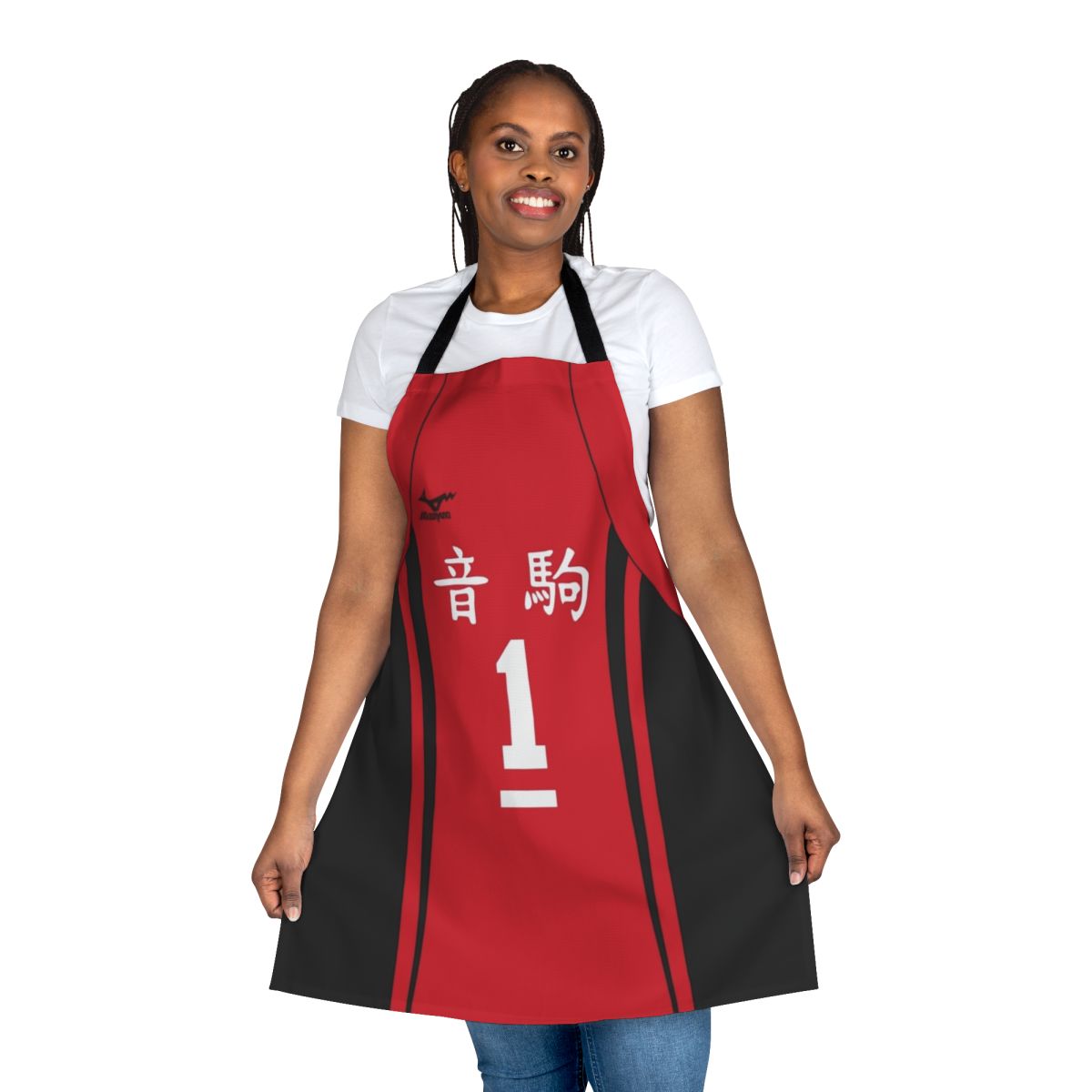Kuroo jersey-style apron with Nekoma design for Haikyuu fans