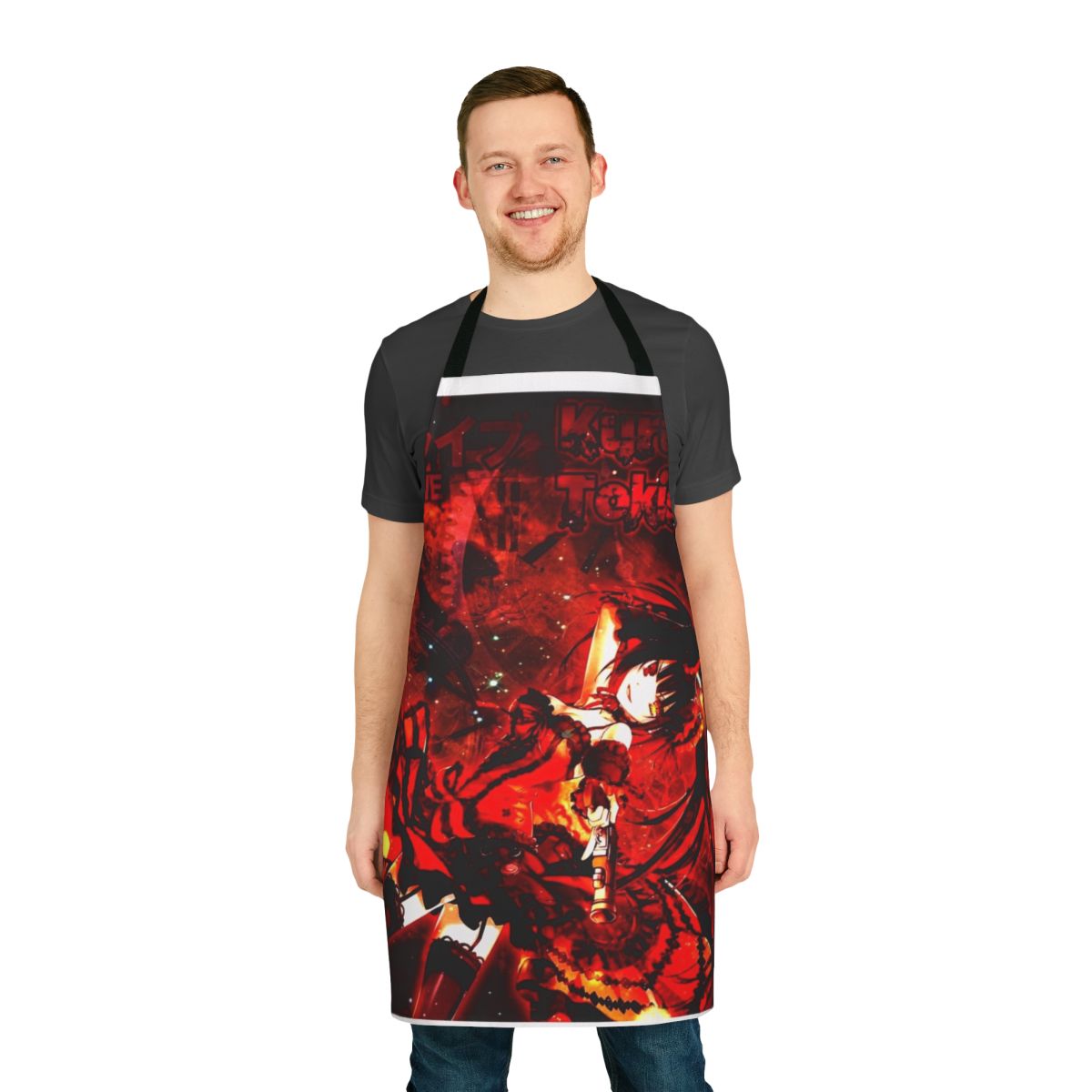 Anime-style Kurumi Tokisaki apron with Date A Live inspired design