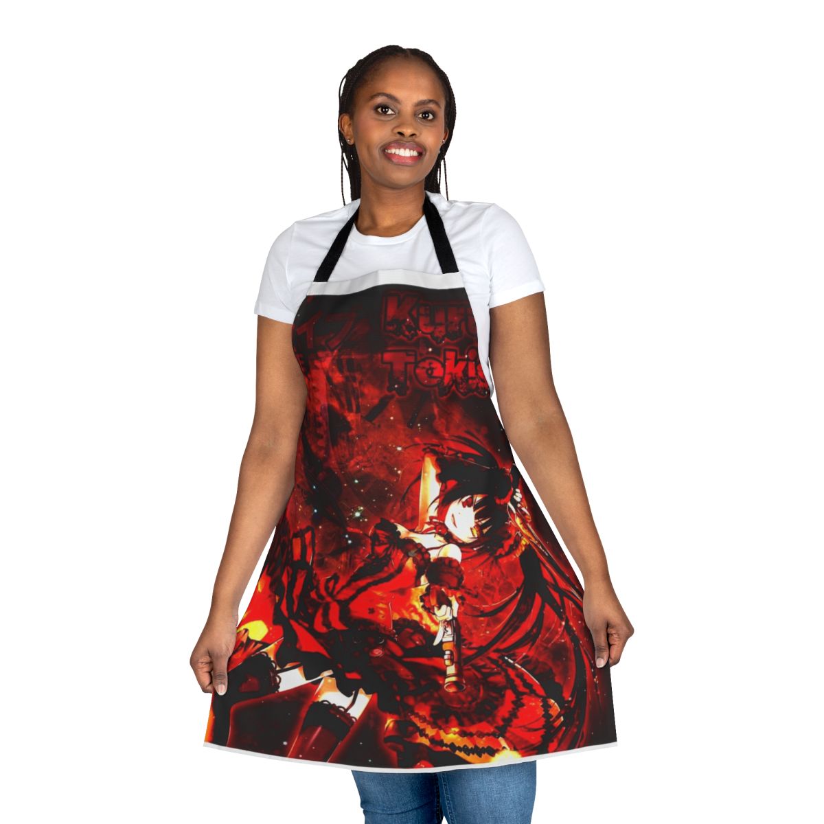 Anime-style Kurumi Tokisaki apron with Date A Live inspired design