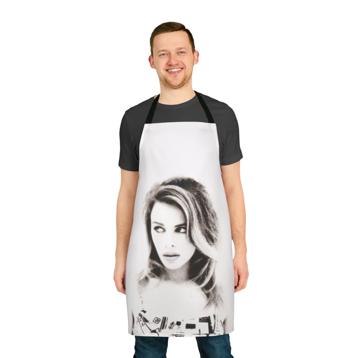 Kylie-inspired apron for the kitchen featuring "Let's Get to It" text