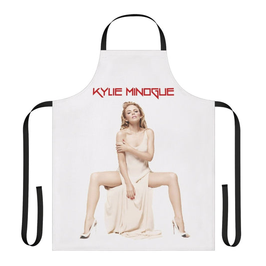 Stylish kitchen apron featuring the image of pop star Kylie Minogue