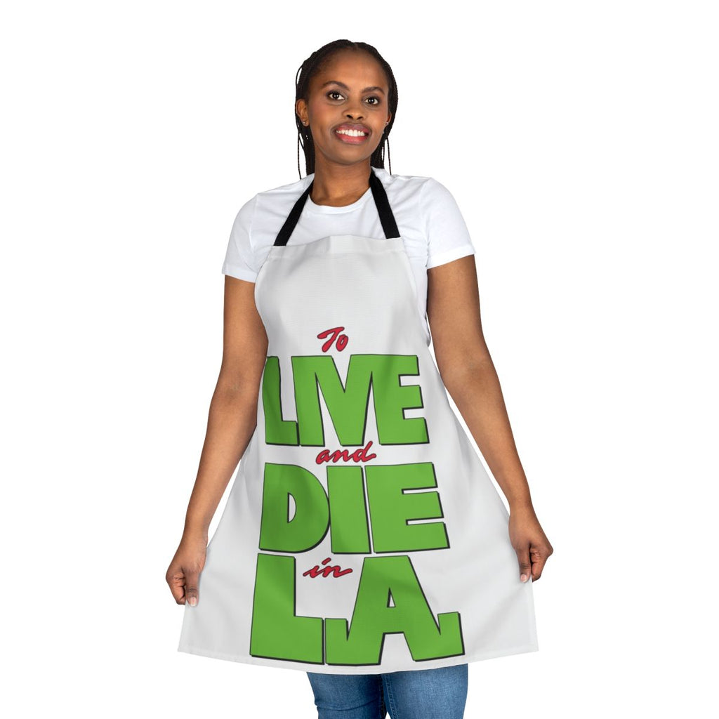 Apron featuring the movie title "To Live and Die in L.A." in a bold, stylized font