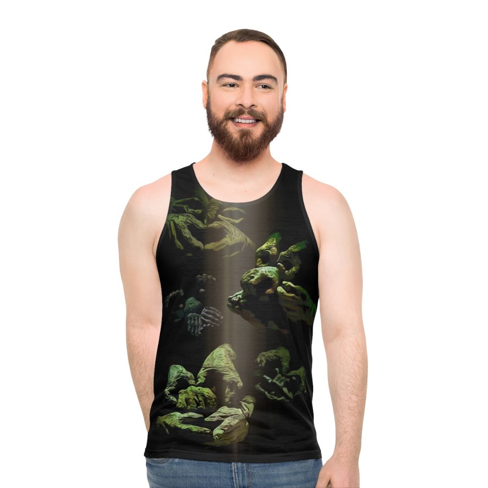 Labyrinth unisex tank top with retro fantasy design