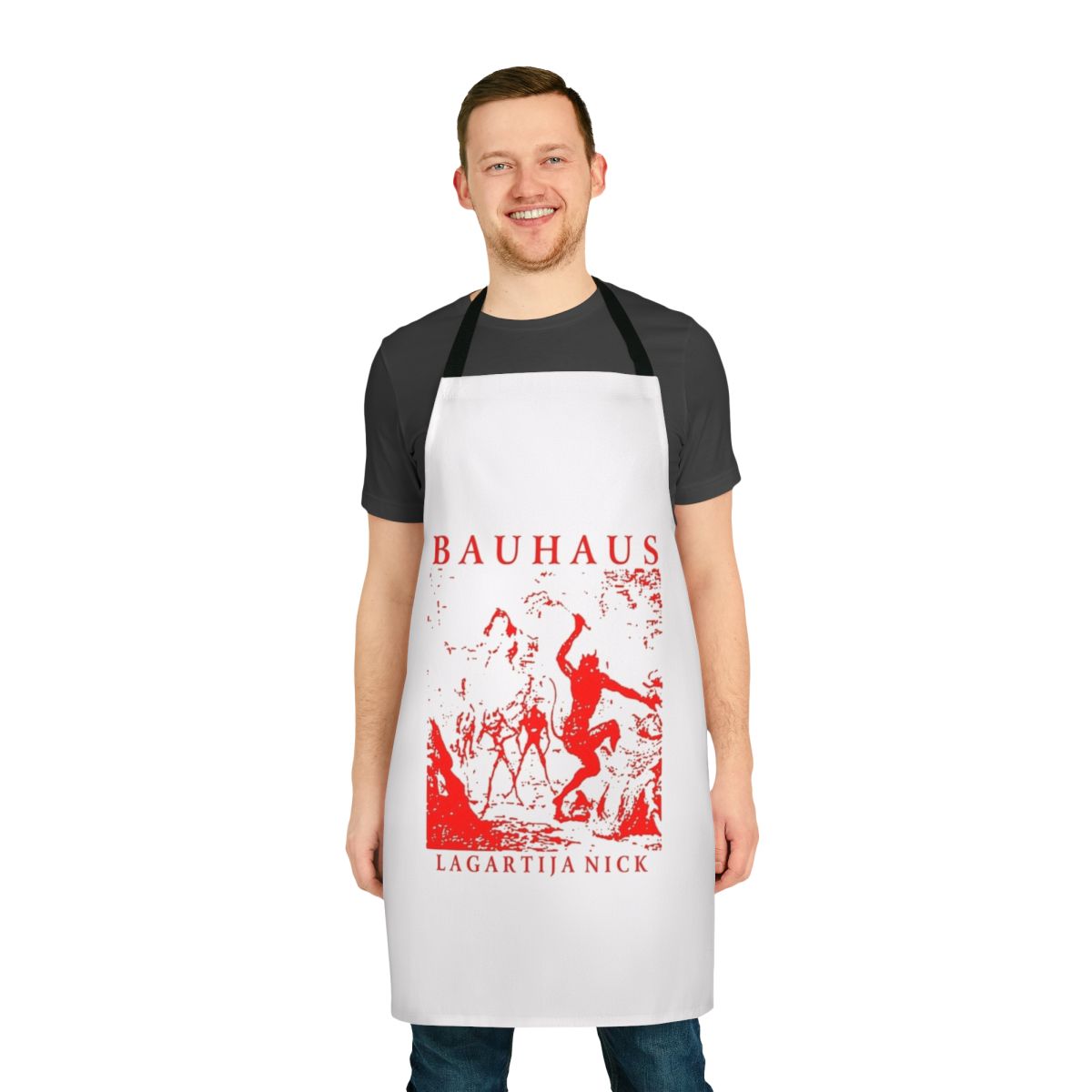 Lagartijanick inspired Bauhaus band legend apron with abstract modernist design