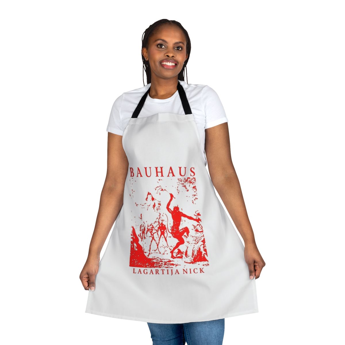 Lagartijanick inspired Bauhaus band legend apron with abstract modernist design