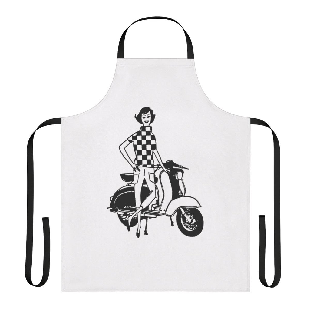 Lambretta-inspired checkered top apron for mod-style scooter enthusiasts