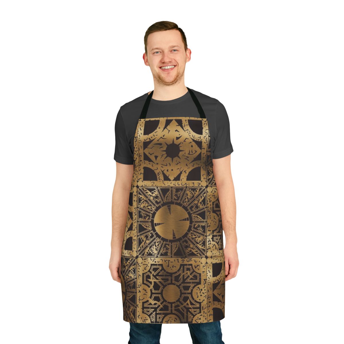 Lament Configuration Inspired Apron Featuring Puzzle Box Design