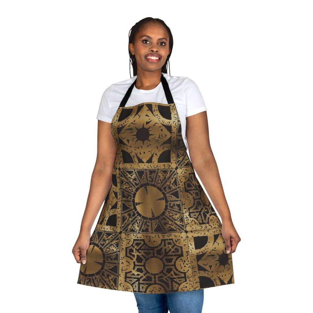 Lament Configuration Inspired Apron Featuring Puzzle Box Design