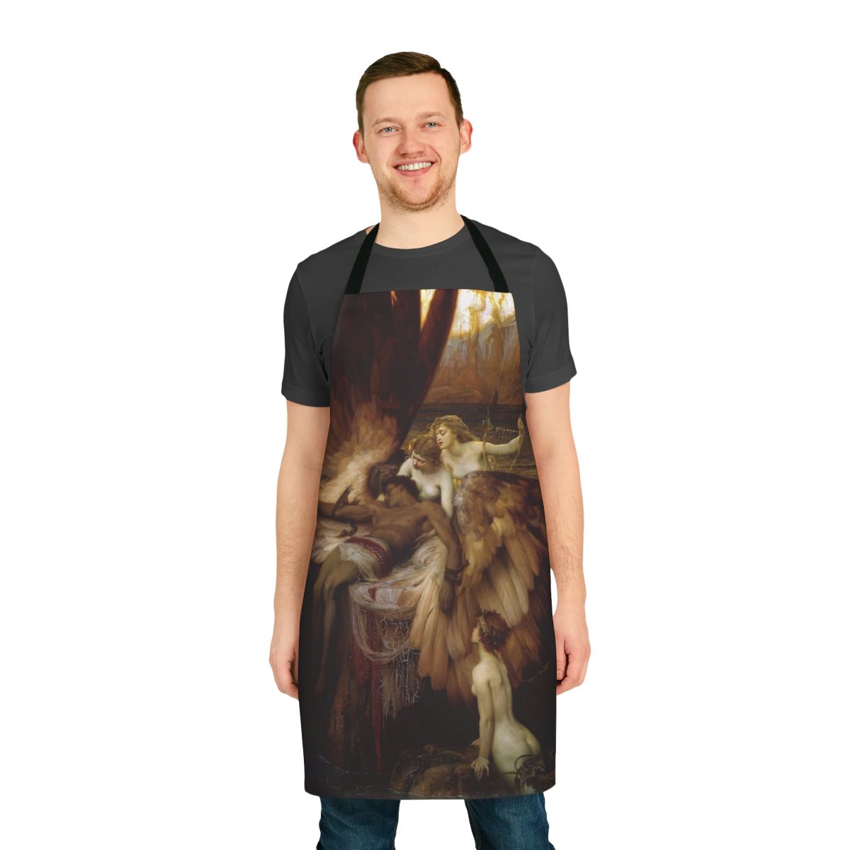 Apron featuring the painting "The Lament for Icarus" by Herbert James Draper, depicting the mythological story of Icarus.