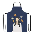 Lana Del Rey inspired apron featuring moon, planets, and space-themed design