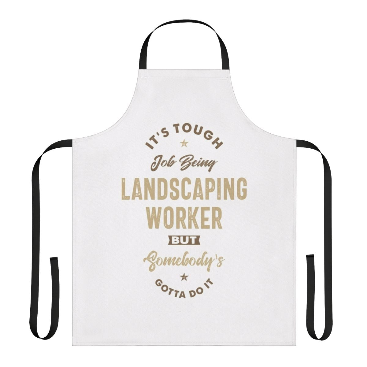 Landscaping worker wearing a durable, high-quality apron for their occupation