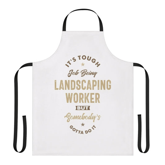 Landscaping worker wearing a durable, high-quality apron for their occupation