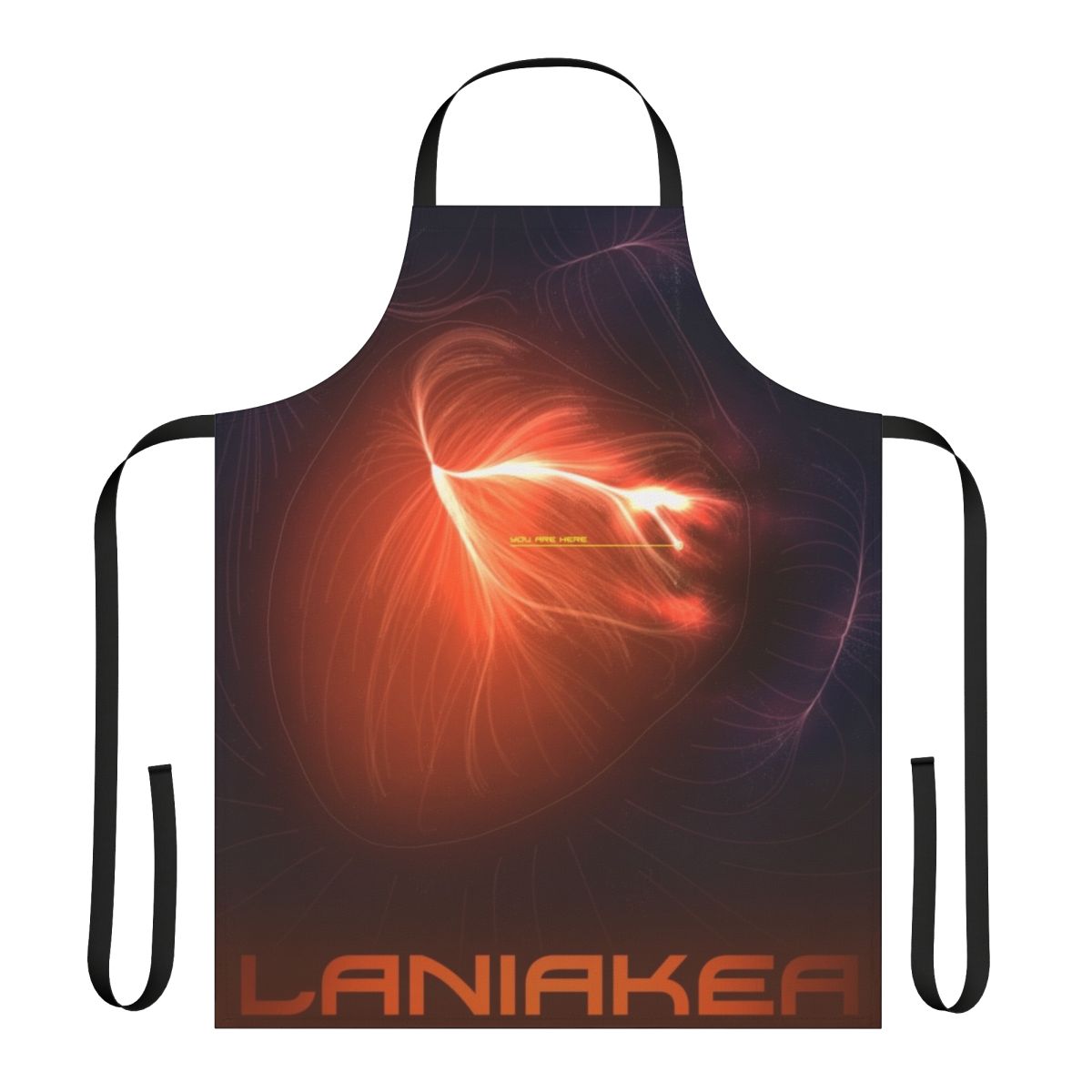 Laniakea Inspired Space Art Apron featuring the Laniakea supercluster and the Milky Way galaxy