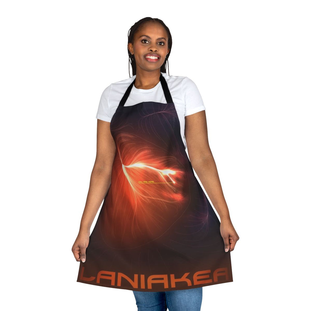 Laniakea Inspired Space Art Apron featuring the Laniakea supercluster and the Milky Way galaxy