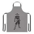 Lao inspired apron with minimalist Tekken-style design